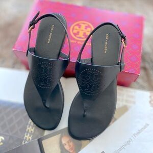Tory Burch Capri Perf Leather Sandal